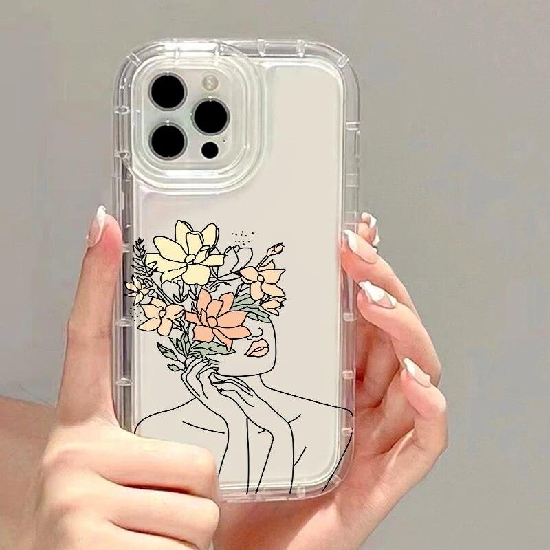 Clear Phone Case For iPhone 11 Case iPhone 13 14 Pro Max 12 15 Pro Max XR XS Max X 7 8 14 Plus SE Fashion Soft Shockproof Cover