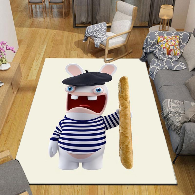 Rabbid Home Sofa Decoration for Living Room & Bedroom, Non‑Slip Play Flannel Floor Mat for Game Room