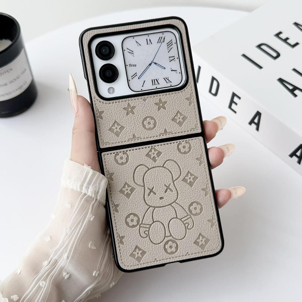 Складной чехол Huawei Nora Flip: Простой защитный чехол с рисунком коричневого мишки