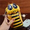 Первый слой Коровья кожа Мультяшная пчела Сумка для мобильного телефона Сумка-мессенджер через плечо Милое животное Ручная сумка Косметичка Кошелек с пчелой
