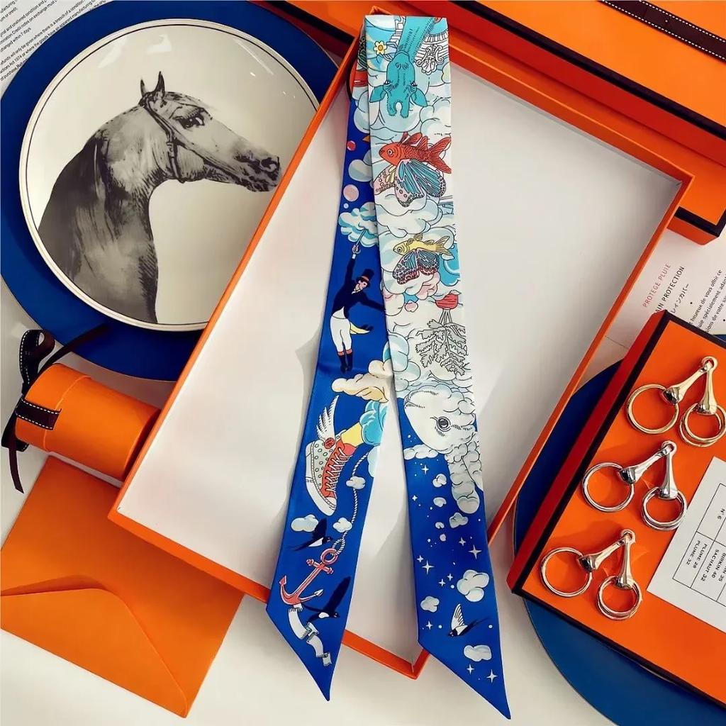 100% Mulberry Silk Ribbon Long Hair Bows Scarf Headscarf Fashion Hair Ties Ribbons Multifunctional Headband Bandana Hair