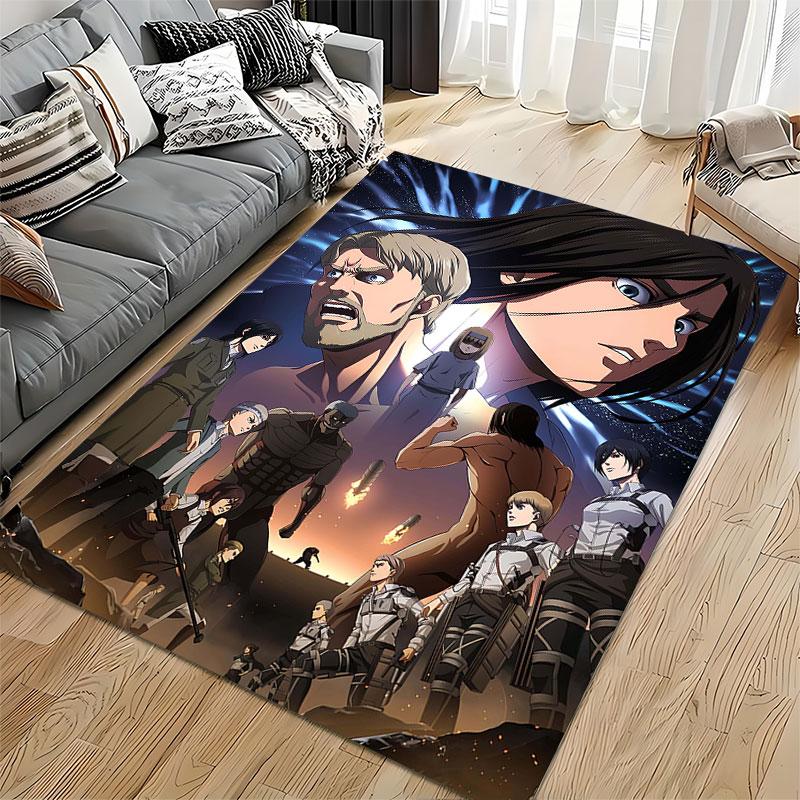Anime Battle Scene Carpet suitable as a non-slip mat for the living room or bedroom sofa