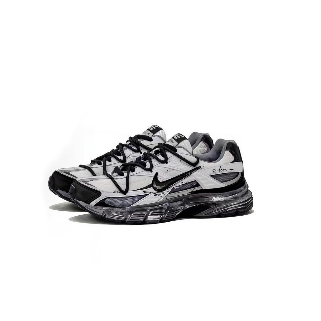 Nike Кроссовки Initiator Устойчивые к истиранию Нескользящие Низкие Повседневные Унисекс Черный Белый Серый 394055-100