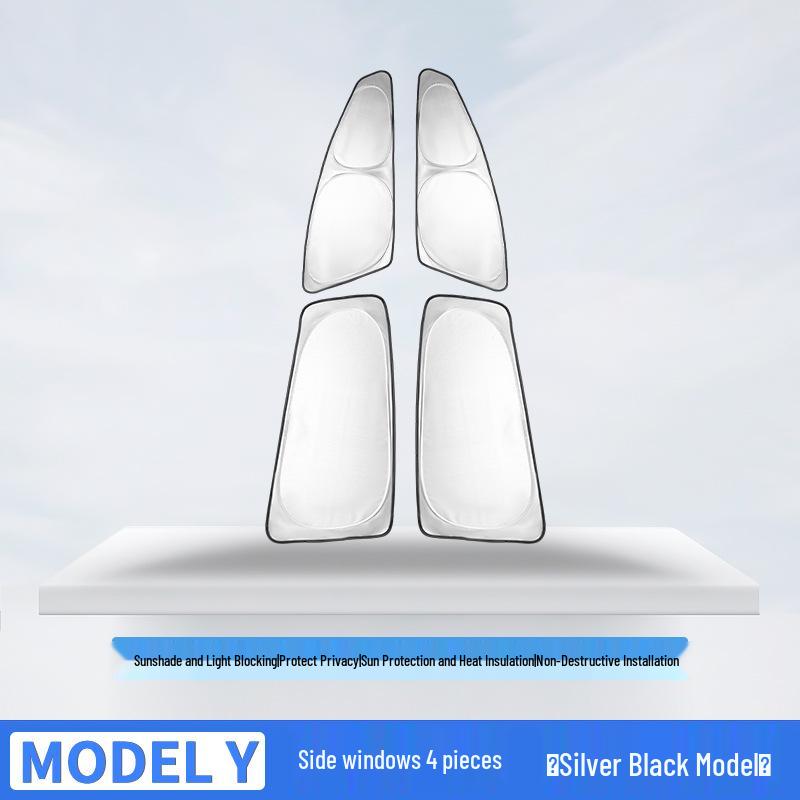 Lightproof Side Window Sunshade & Privacy Curtain for Tesla Model 3/Y - Heat Insulation & Sun Protection