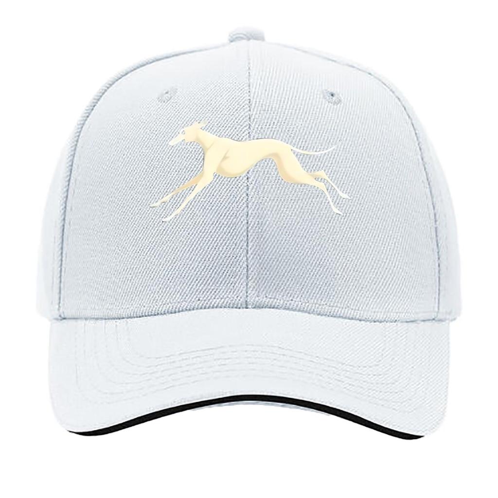 White Running Greyhound Plush Toy Hip Hop hat Fashion Outdoor Sports Sandwich Baseball Cap