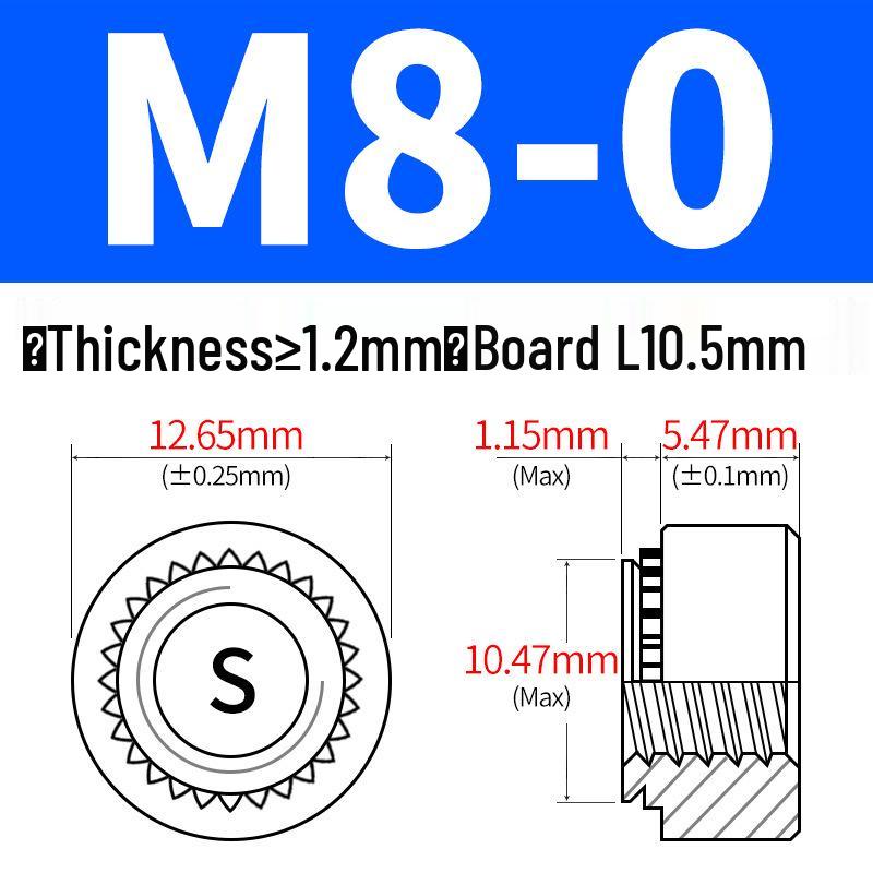 Оцинкованная листовая металлическая заклепочная гайка S-M2-M12