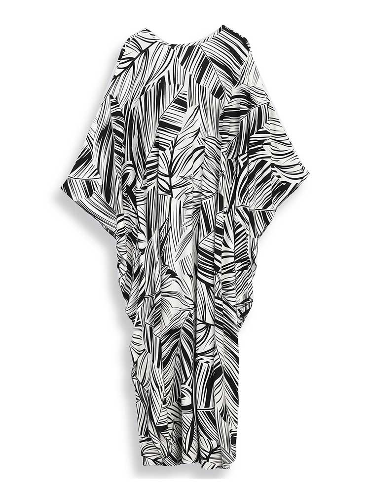 EDOLYNSA Женский кафтан в богемном стиле с v-образным вырезом и рукавами «летучая мышь», длинное платье со змеиным рисунком, уютное платье Moo Moo, наряд Q1578