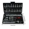 46pcs 1/4 Inch Ratchet Socket Repair Wrench Set Drive Socket Ratchet Wrench Combination Tools Kit For Car Repair