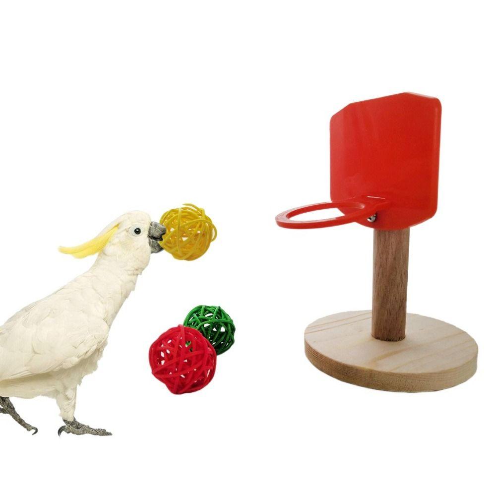 Wood/Plastic Bird Mini Basket Frame Toy For Parrots Parakeet Cockatiels