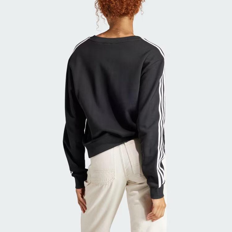 adidas Женская толстовка Essentials с 3 полосками и V-образным вырезом, черная IQ4835