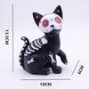 Skull Statue Cute Halloween Decor Halloween Day of Dead Dog Cat Figurine Resin Skeleton Sculpture for Home Desk Halloween