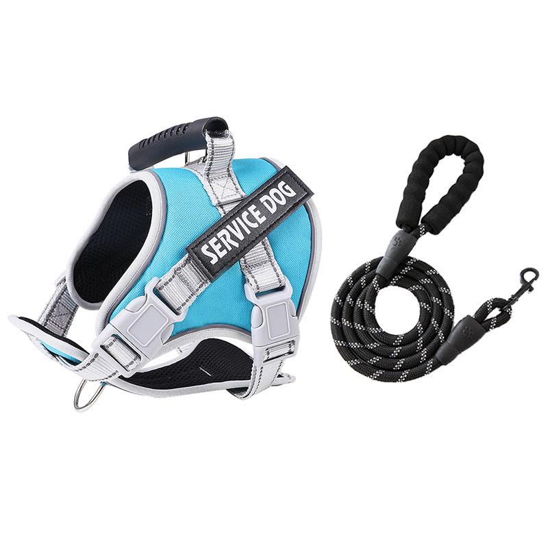 No Pull Dog Vest Harness Service Dog Chest Collars Puppy Accessories Tactical Train Medium Small Leash Set For All Breeds Dogs