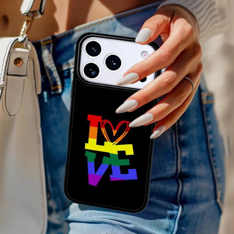 LGBT Pride Love Phone Case For iPhone 17 Air 14 15 13 12 Max Cover For Apple 16e 11 Pro Max Plus Coque
