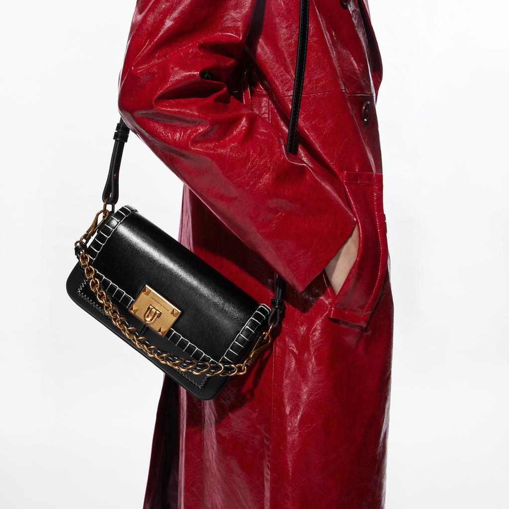 Charles & Keith Vintage Versatile PU Small CK Bag Small Square Shoulder Crossbody Handbag Women handbags CK2-50271184