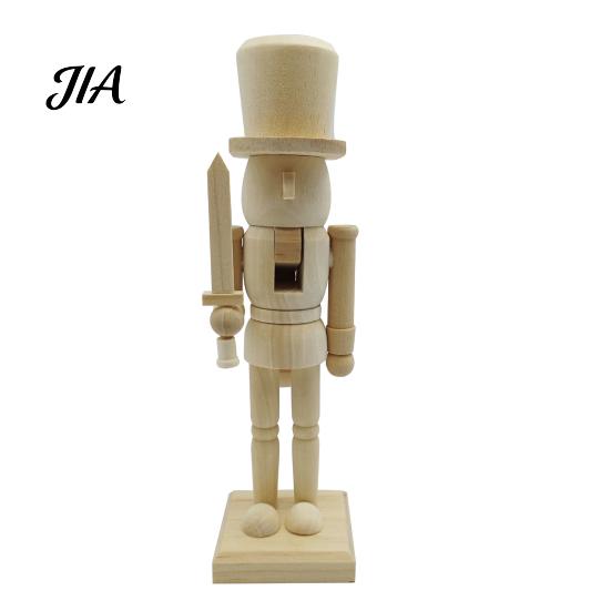 Artistic Craft Material Wooden Nutcracker Figurines, DIY Paint Your Own Soldier King Drummer, Holiday Supplies Unfinished Wood Christmas Tabletop