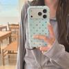 iPhone 16 Pro Max Case: Blue, Colorful Polka Dots, Drop-Proof Silicone, Apple 15/14 Compatible, Cute Design