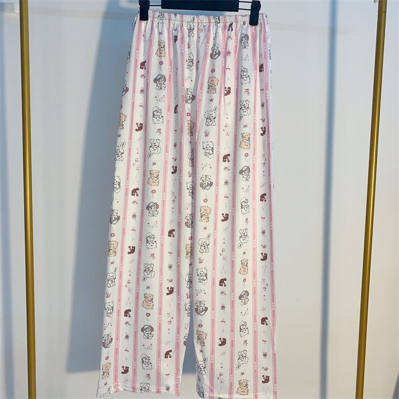 Свободные пижамные штаны с корейским рисунком для женщин - весна и осень