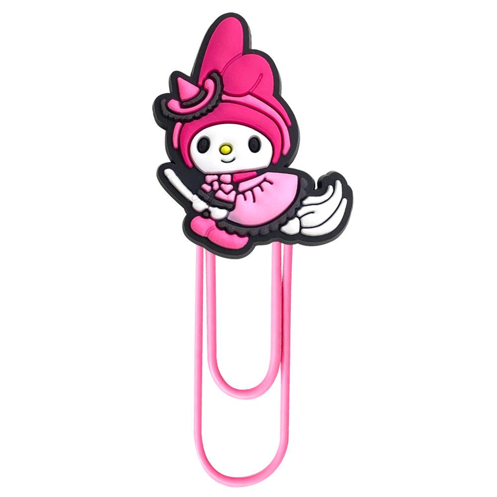Креативная закладка с мультяшными персонажами Sanrio: Разноцветные большие скрепки для бумаги для офиса