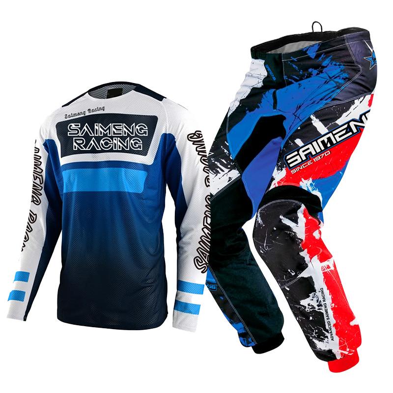 Комплект экипировки для мотокросса для детей 4 5 6 7 8 9 10 11 12 13 лет Молодежный детский мотоциклетный костюм для мальчиков и девочек, майка, штаны, гоночный костюм для бездорожья, эндуро, мотокросса, горного велосипеда