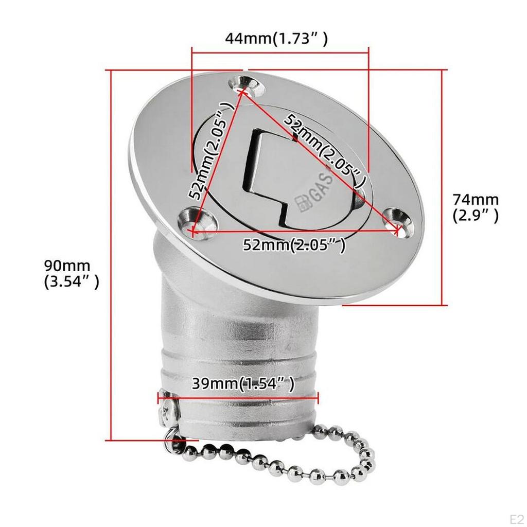 Крышка заливной горловины для палубы лодки, морская фурнитура для шланга 38 мм, удобная, прочная, из нержавеющей стали, для яхт, автофургонов