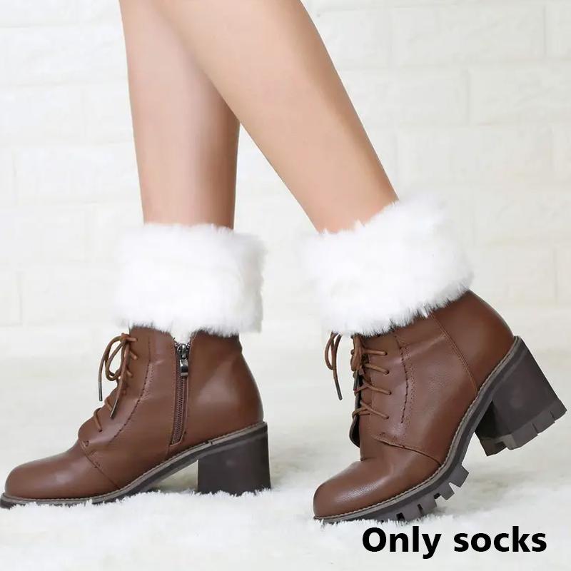 1 пара зимних нарядов элегантные аксессуары для одежды мягкая текстура гетры милый дизайн из искусственного плюша высокая эластичность черный/белый