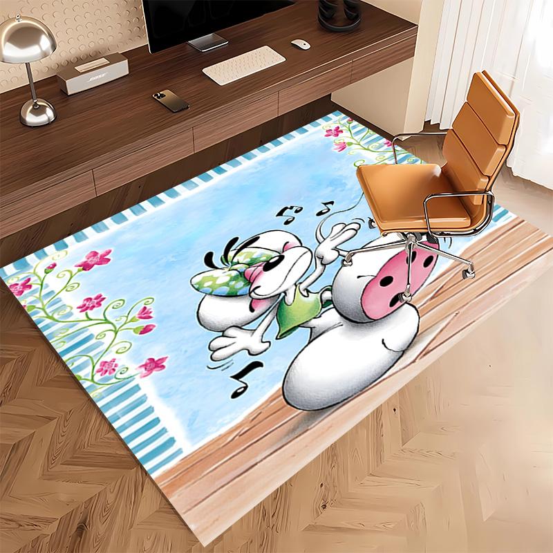 1pc Cartoon Diddl Diddlina Print Area Rug - Soft, Washable Non-Slip Indoor Mat, Living Room, Home Office Decorative Rug,Office Decorative