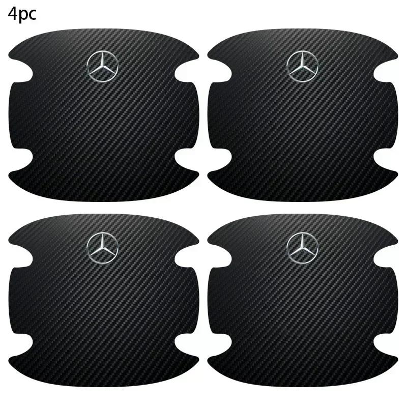 4pcs/set Carbon Fiber Car Door Bowl Handle Anti-Scratches Sticker For Mercedes Benz B/C/E/S Class A Class C200L GLC GLE CLA DFHJL1