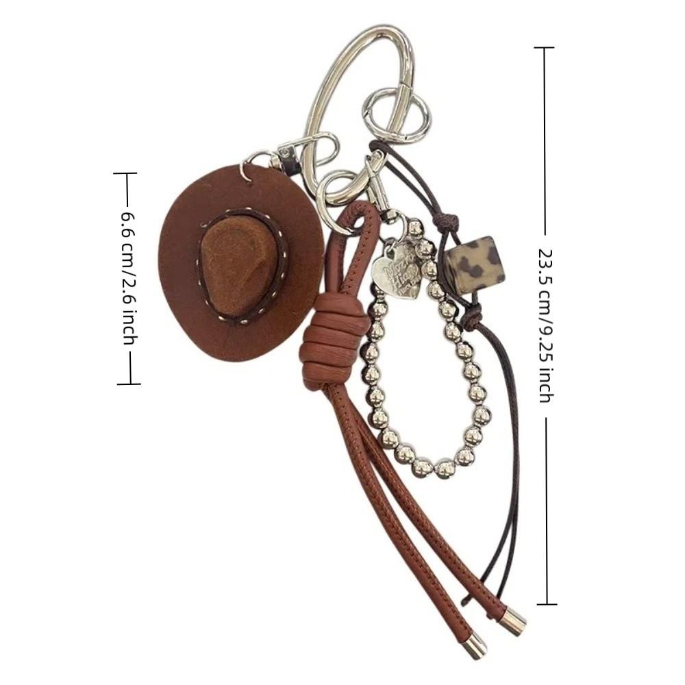 Leopard Print Cowboy Hat Keychain Western Style Cowgirl Hat Keychain Festival Party Gift