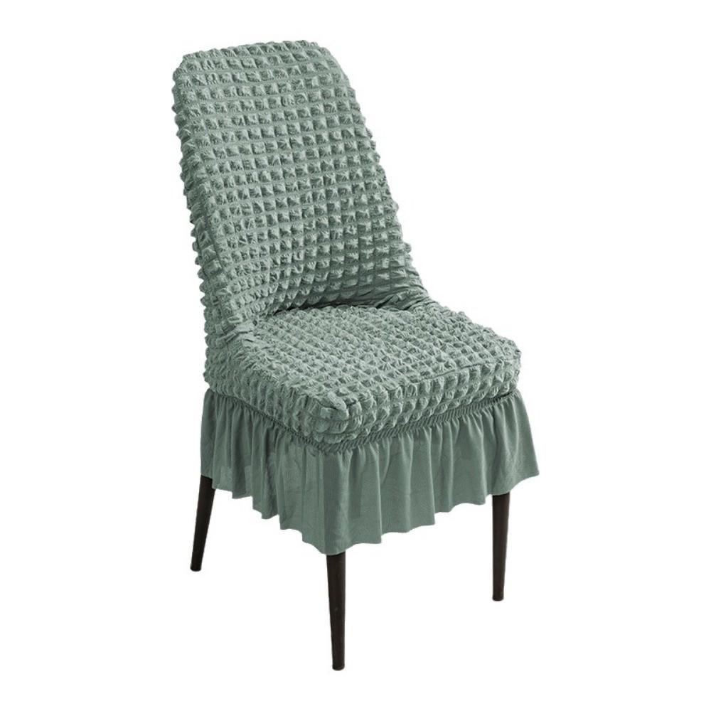 Breathable Elastic Chair Cover Wrinkled Fabric Full Wrap Stool Cover Dining Chair Cover Kitchen