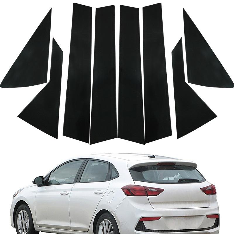 Черная глянцевая накладка на стойку кузова Подходит для Hyundai Accent HC/YC 2018-2022 Декоративная защитная пленка от царапин Универсальные элементы экстерьера автомобиля