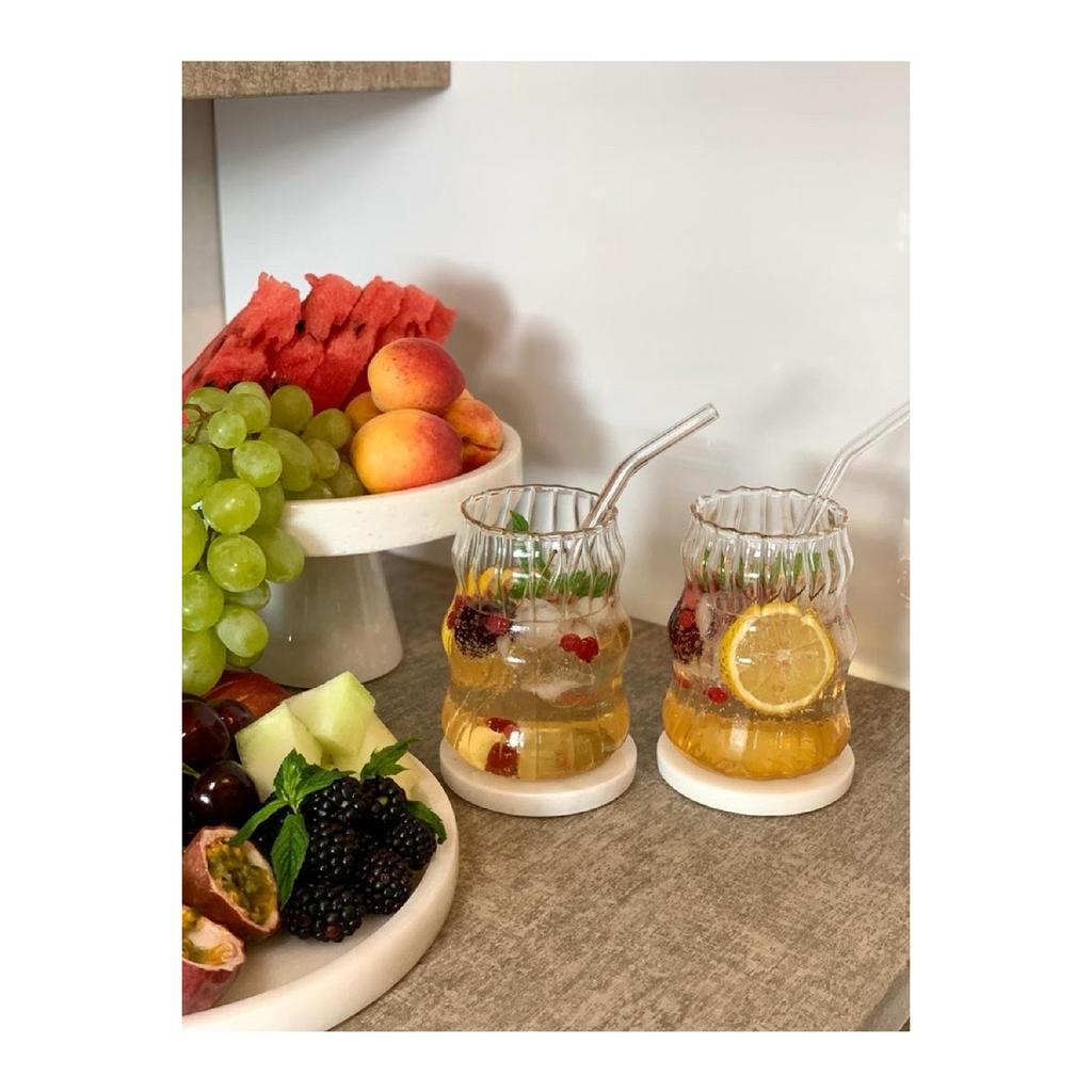 2 Heat-resistant Borosilicate Layered Long Twisted Glasses | Coffee And Presentation Glass