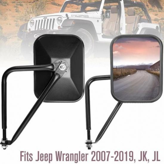 2 шт. Квадратные боковые зеркала заднего вида без дверей для Jeep Wrangler 1996-2019