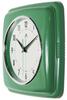 Infinity Instruments Square Silent Retro 9 дюймов Mid Century Modern Kitchen Diner Retro настенные часы Quartz Sweep Movement дюйм (зеленый), 9.25