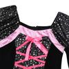 Kid Girls Halloween Witch Costume Sparkly Silver Stars Printed Carnival Cosplay Dress with Pointed Hat Wand Dress Up Clothes