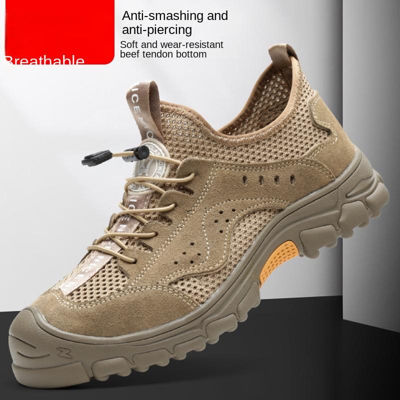 Labor Insurance Shoes Men's Steel Baotou Summer Breathable and Wear-resistant Sandals Anti-smashing and Anti-piercing Safety Shoes