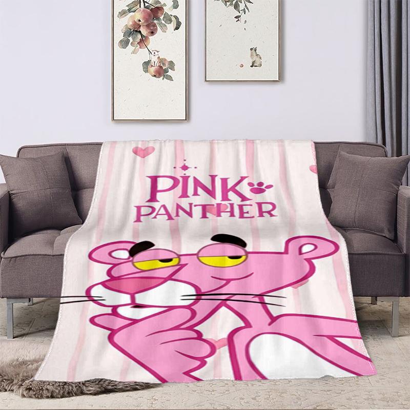 Pink Panther Cartoon Blanket Camping Trip Home Decor Sheet Office Rest Blanket Machine Washable