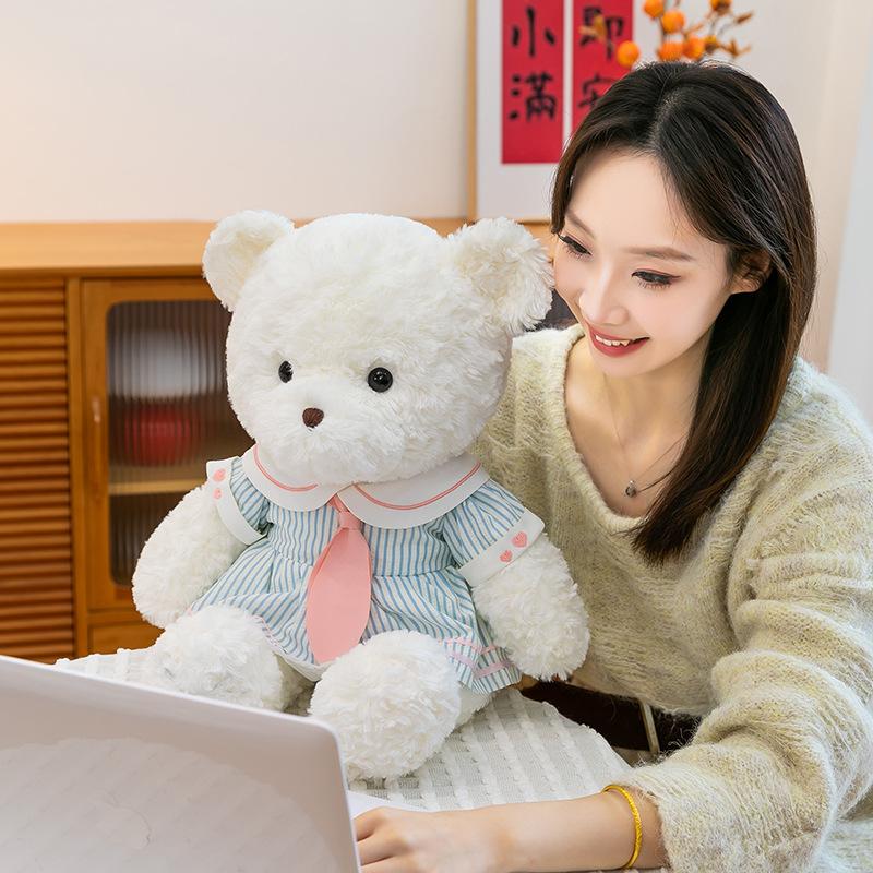 Милая кукла-медведь в одежде, плюшевая кукла, детская успокаивающая подушка для сна, лечебная тряпичная кукла, подарок на день рождения