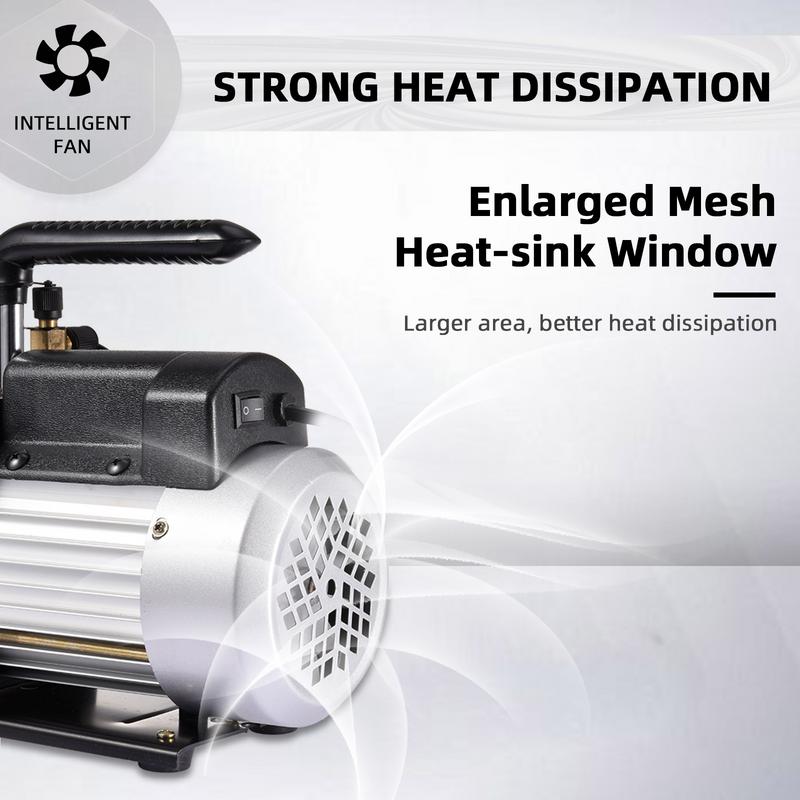 Черный вакуумный насос 5CFM, бумажная коробка, двухступенчатый роторно-пластинчатый вакуумный насос с высокой эффективностью и низким уровнем шума