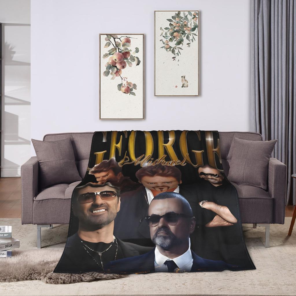 George Michael Music Warm Blankets  Decorative Plush Throw Blanket Pattern Couch Bed Flannel Bedspread Sofa Bed Cover