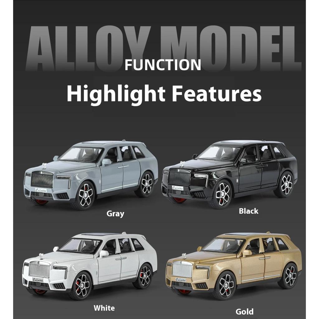 Металлическая модель Rolls-Royce Cullinan 1/32, Изысканное настольное украшение, Лучший коллекционный предмет для энтузиастов моделей автомобилей, Подарок на Хэллоуин