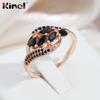 Роскошное женское кольцо Kinel с черным цирконом цвета розового золота