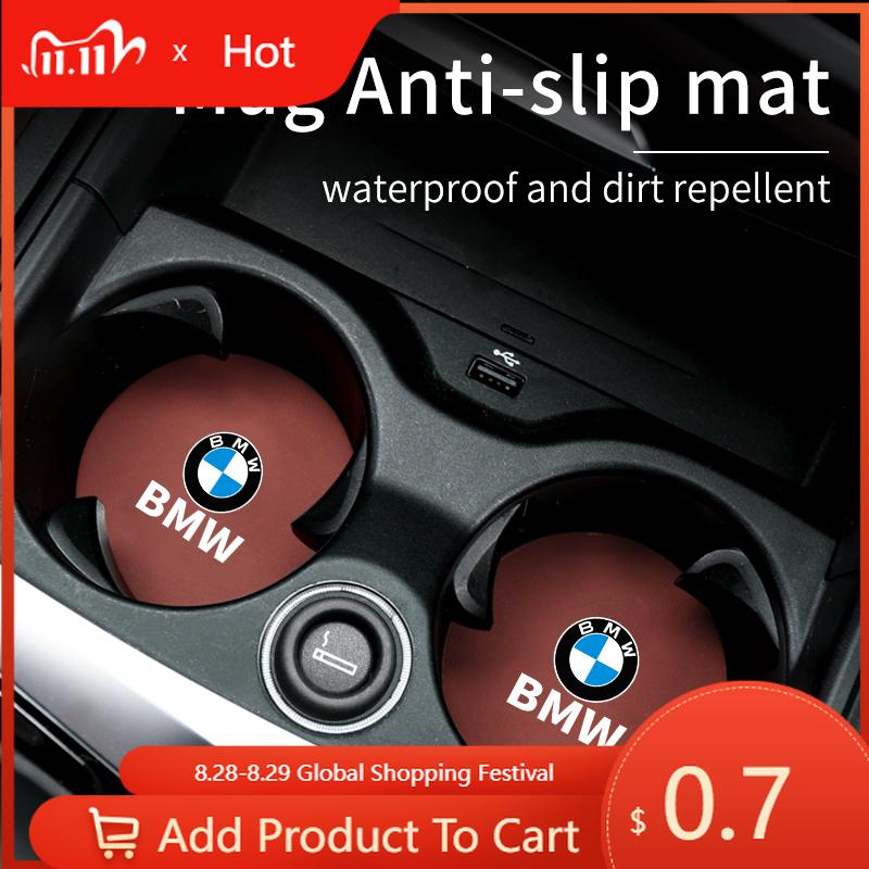 Car Sticker 2025 Hot 2pcs Car Water Coaster Leather Anti-slip Mats Shock Cup Holder Pads For BMW E46 E90 E60 F10 E39 F30 E36 F20