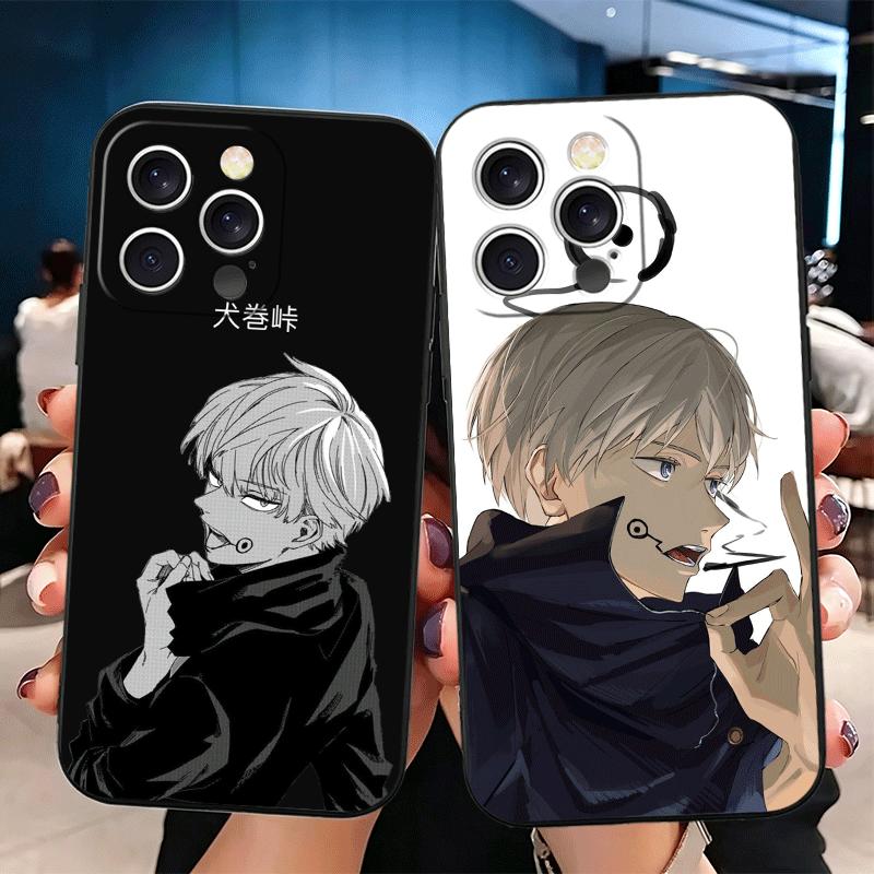 Аниме Инумаки Тоге JUJUSU Мягкий чехол для телефона для iPhone 16 16E 17 Air 15 Pro Max 14 Plus 13 Mini 11 12 7 Черная задняя крышка