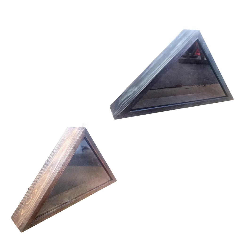 Деревянный футляр для флага со стеклянной передней панелью для хранения национальных флагов, треугольная коробка для хранения, декор для гостиной или офиса