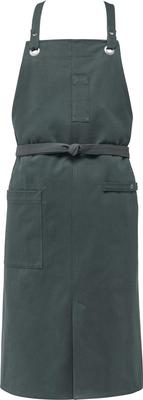 Кафе Винтажный Хлопковый Фартук с Нагрудником T8806 Серый Свободный Размер [Albe] Ресторан, Отель, 100% [Карман для ручки/Правый карман/Держатель для полотенца/Центральный разрез] C-9