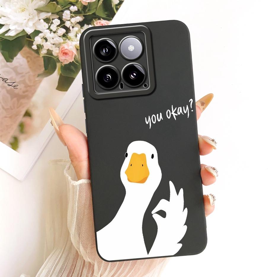 Чехол для Xiaomi Mi 14 Pro Милый Мультяшный Кролик Защитный от ударов Мягкий ТПУ Чехол для Телефона Для Xiaomi 14 Pro Mi14 Pro 5G Задняя Крышка Сумки