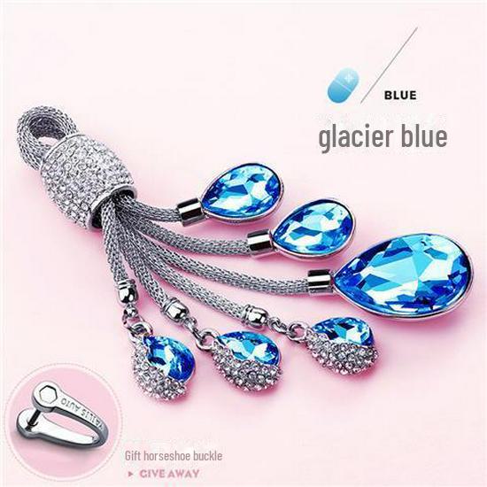 Высококачественный брелок для ключей в виде подковы из бриллиантов для женщин, подходит для подвески на веревке