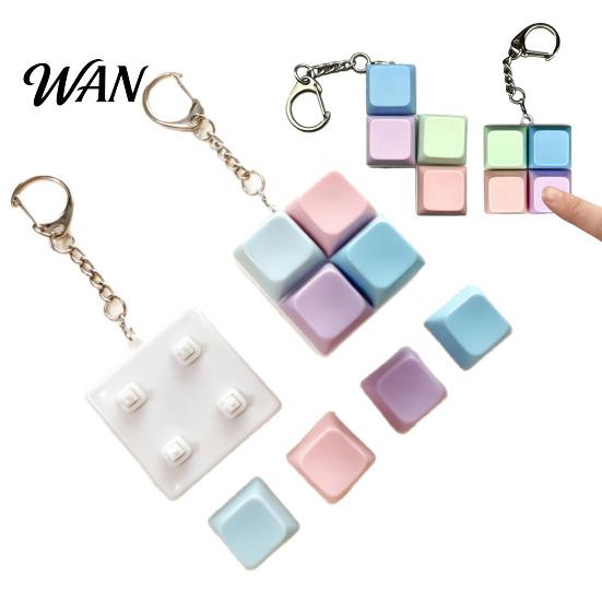 Decompress Fidget Toy Colorful Keyboard Toys Mechanical Button Clicker Keychain Travel Stress Creative for Adults Work Anxiety Relief Mental