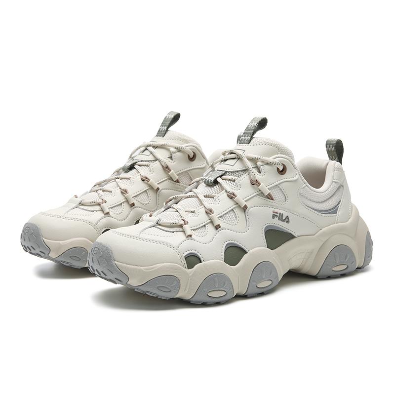 Fila FLUID 7 Амортизация Устойчивость к истиранию Легкие Увеличивающие рост Низкие Массивные кроссовки Мужские Белый Серый F12M612103FWR