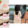 Lovely And Eye-catching Pearl Handled Bowknot Purse For Kids In Soft Pink For Daily Wear